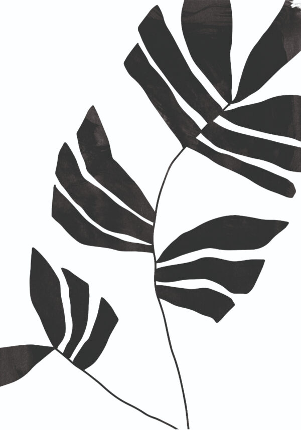 Arte minimalista de hoja negra