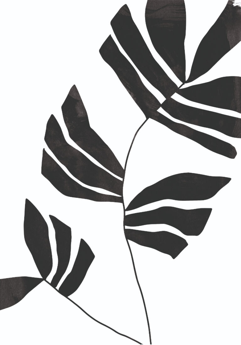 Arte minimalista de hoja negra