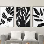 Arte botánico minimalista en monocromo