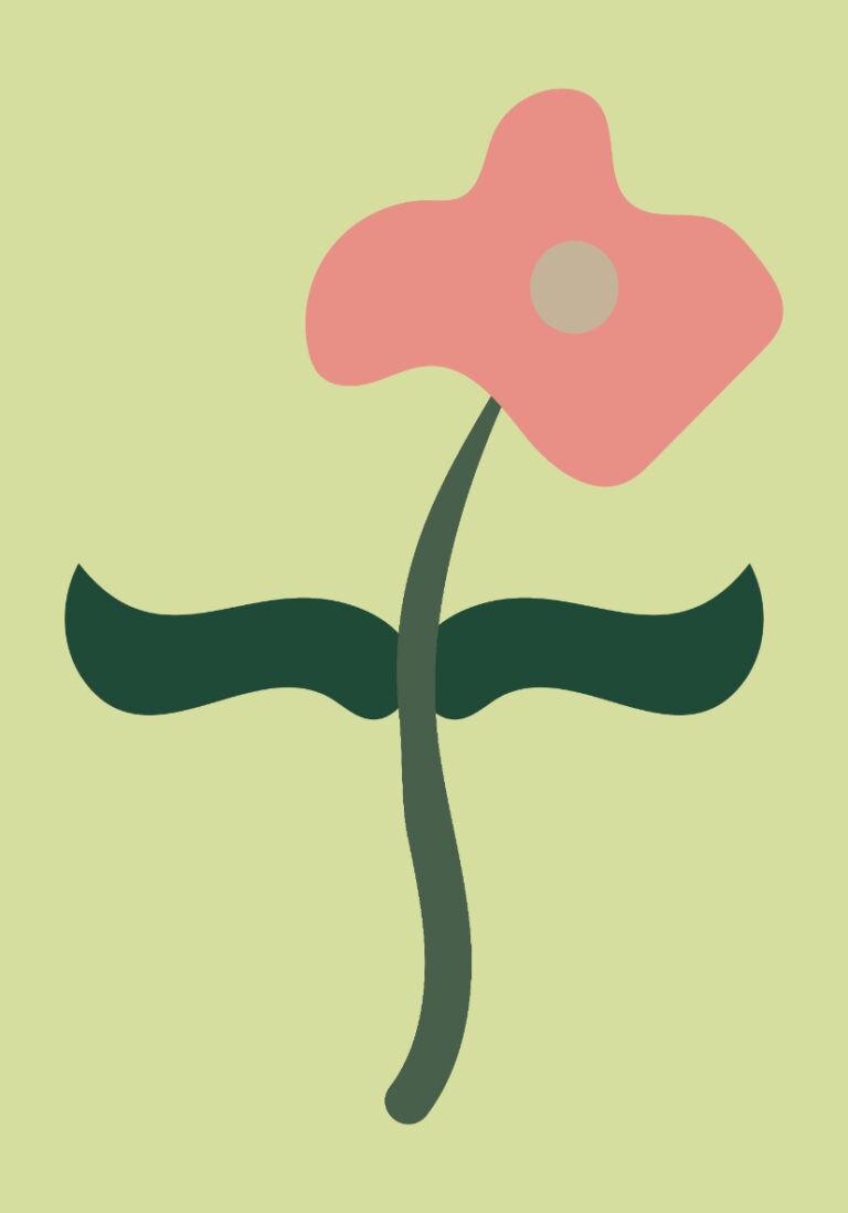 Ilustración floral minimalista abstracta