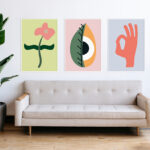 Ilustración floral minimalista abstracta
