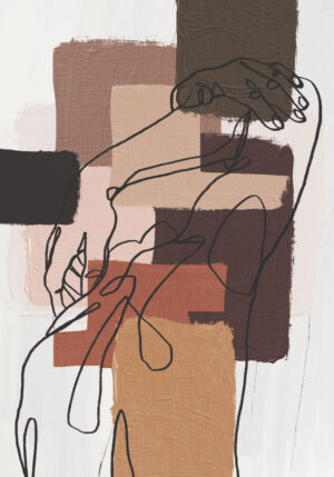 Arte lineal abstracto en tonos neutros