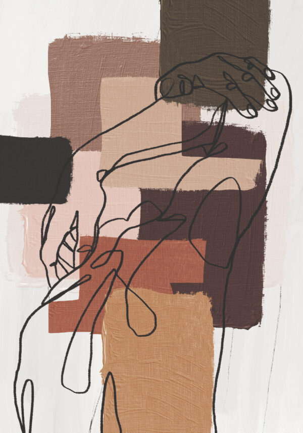 Arte lineal abstracto en tonos neutros