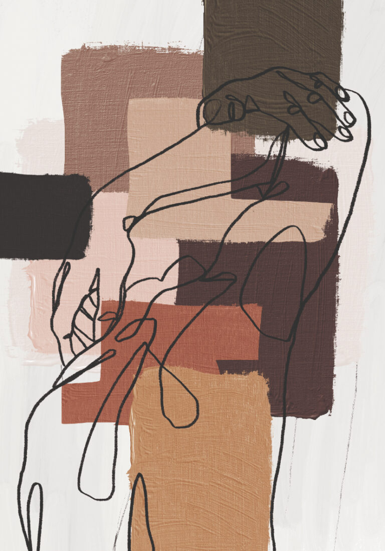 Arte lineal abstracto en tonos neutros