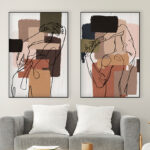 Arte lineal abstracto en tonos neutros