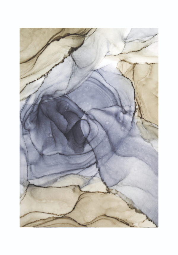 Arte abstracto en beige y azul