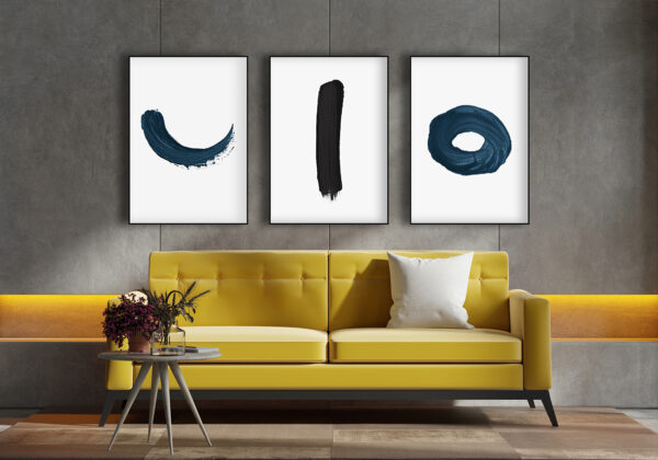 Arte abstracto de círculo azul oscuro