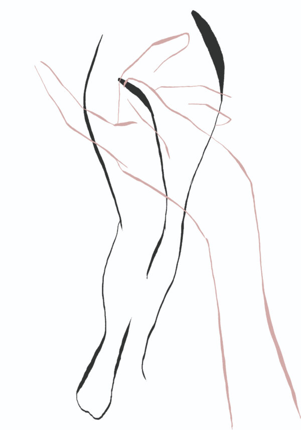 Dibujo artístico minimalista en línea abstracta