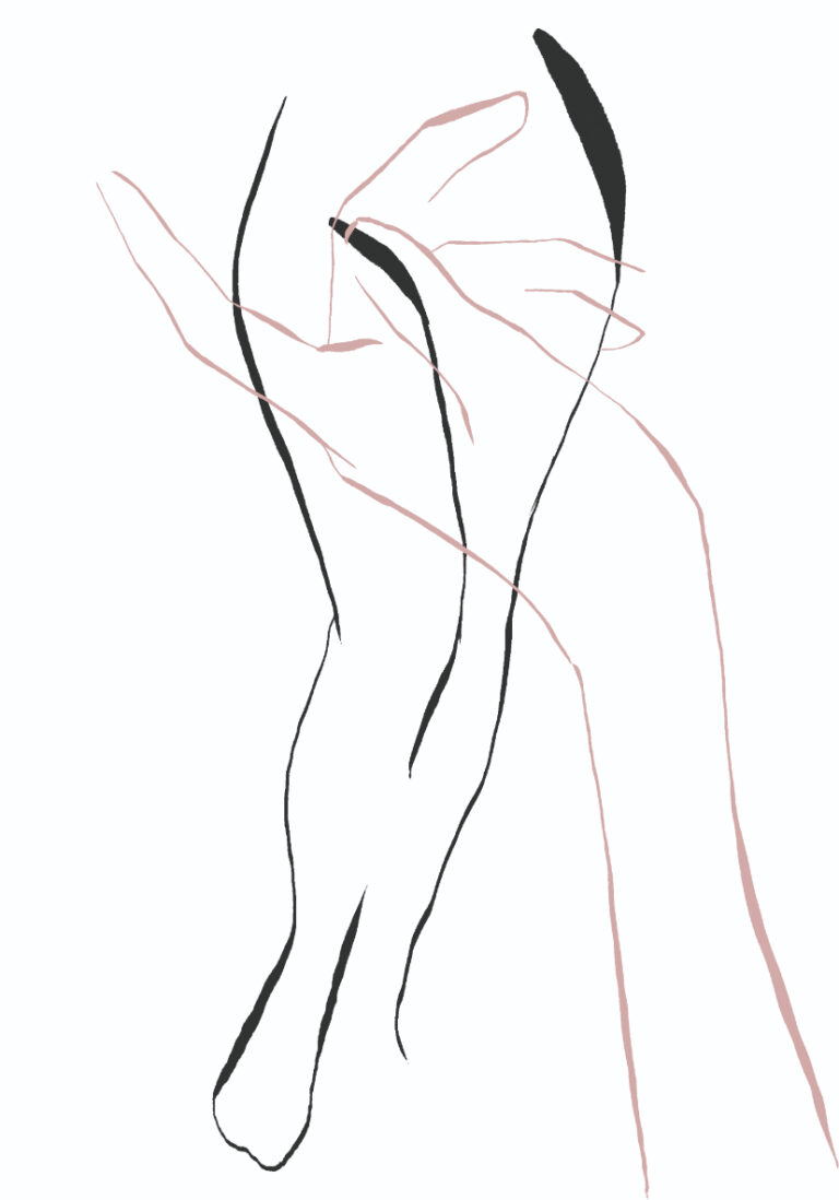 Dibujo artístico minimalista en línea abstracta