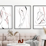 Dibujo artístico minimalista en línea abstracta