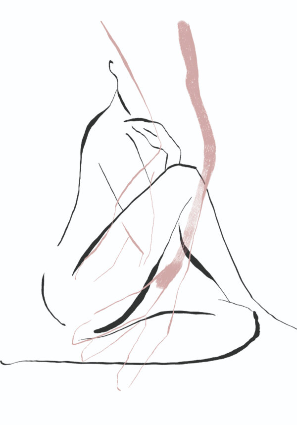 Arte abstracto minimalista de silueta desnuda