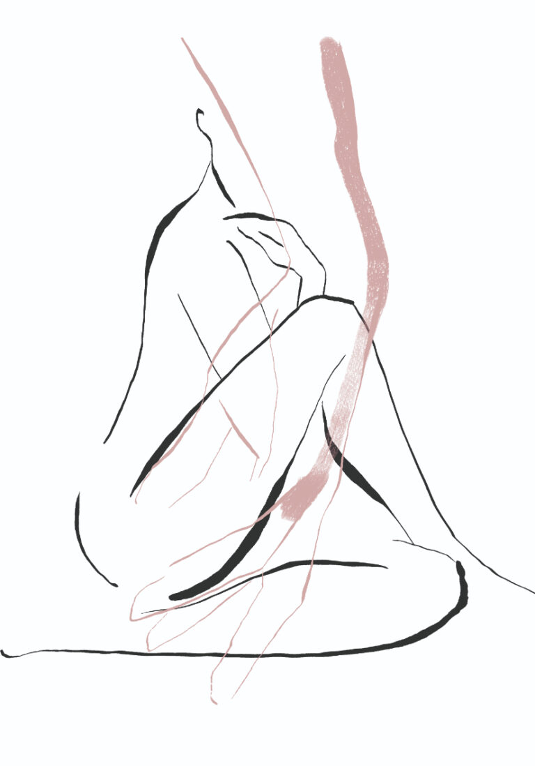 Arte abstracto minimalista de silueta desnuda