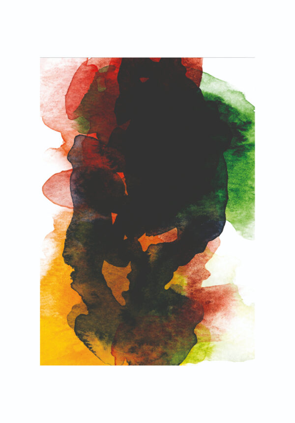 Pintura colorida con manchas abstractas