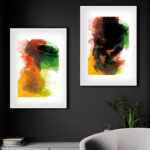 Pintura colorida con manchas abstractas