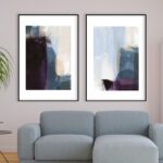 Pintura abstracta en gamas frías