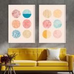 Ilustración de círculos con patrones abstractos