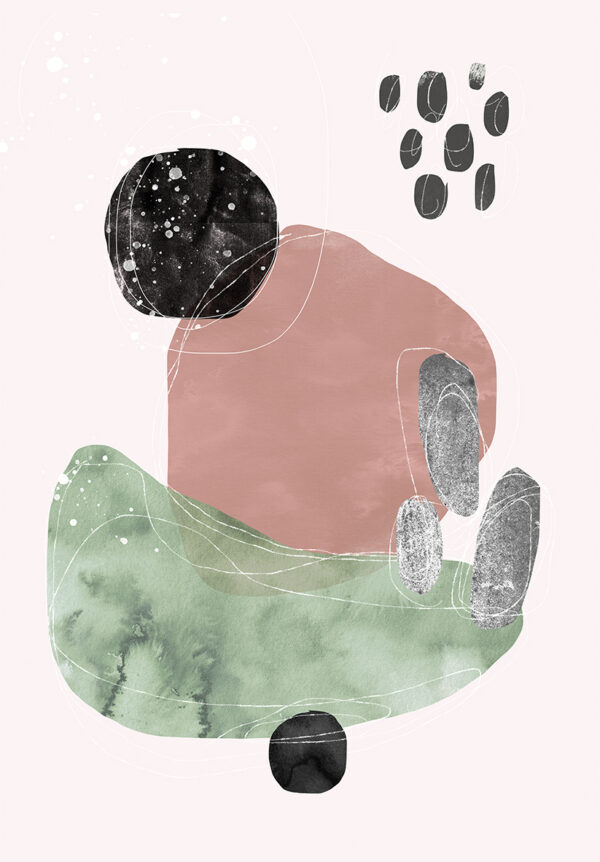 Obra abstracta minimalista en colores naturales