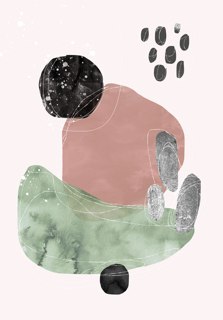 Obra abstracta minimalista en colores naturales