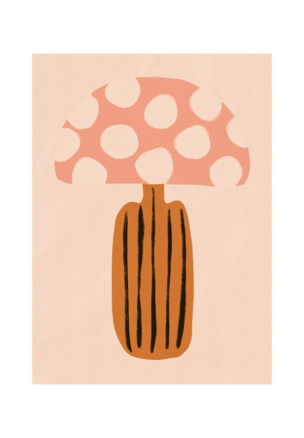 Ilustración abstracta de hongo con manchas