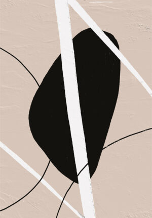 Pieza minimalista en beige y negro