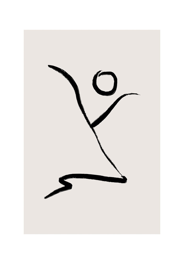 Arte minimalista en tinta con sensación de movimiento