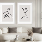 Arte minimalista en tinta con sensación de movimiento