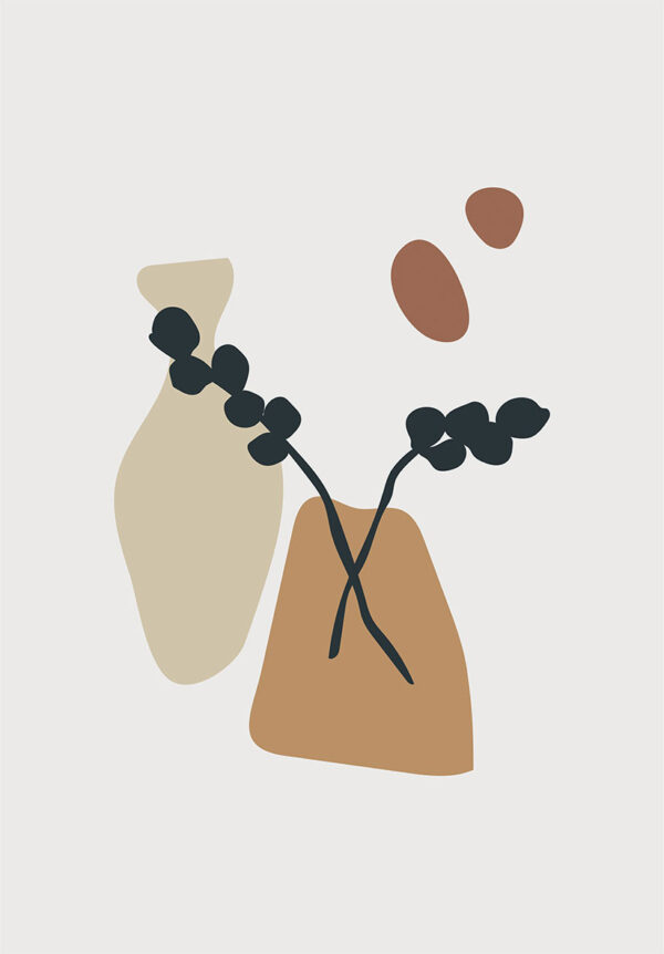 Diseño minimalista de jarrón abstracto