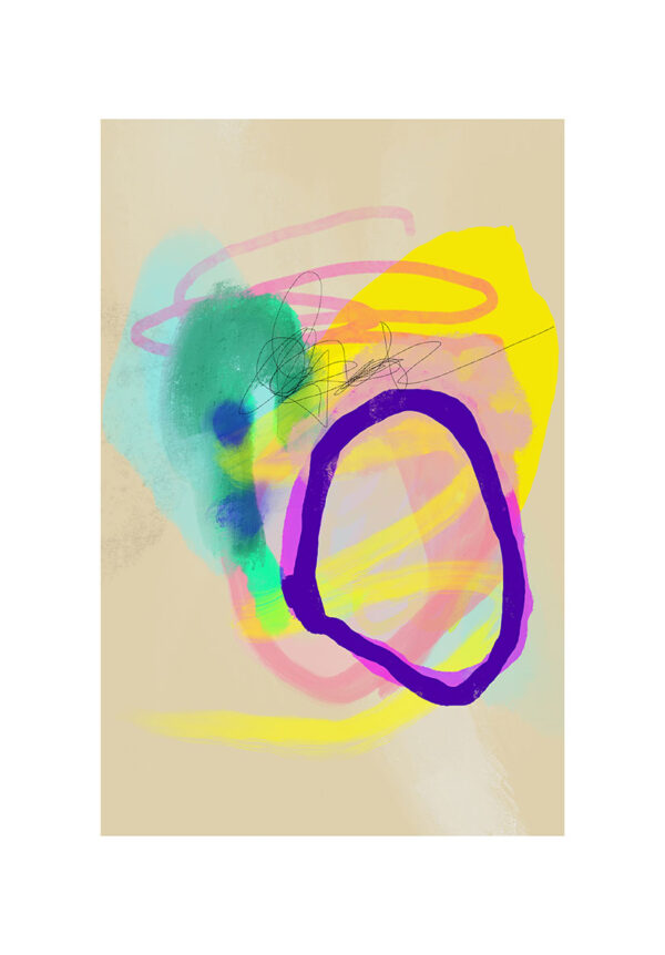 Impresión moderna y colorida de arte abstracto