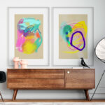 Impresión moderna y colorida de arte abstracto