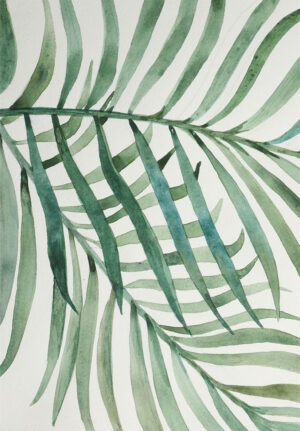 Ilustración acuarela de hoja tropical