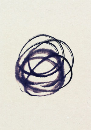 Composición circular de pinceladas abstractas