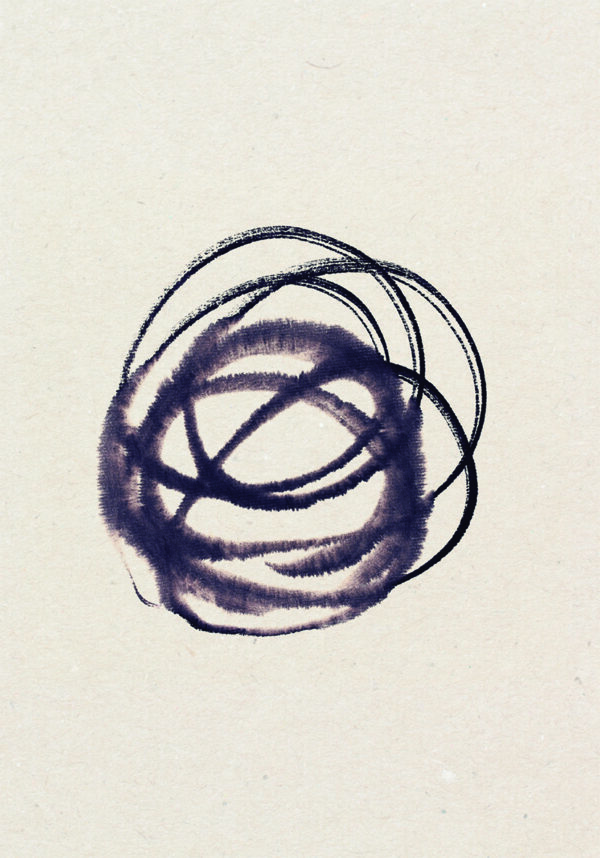 Composición circular de pinceladas abstractas