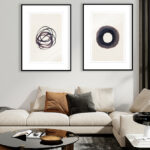 Círculo de tinta sobre papel texturizado