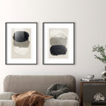 Diseño minimalista en gris y dorado