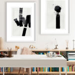 Trazos de pintura negra en estilo abstracto