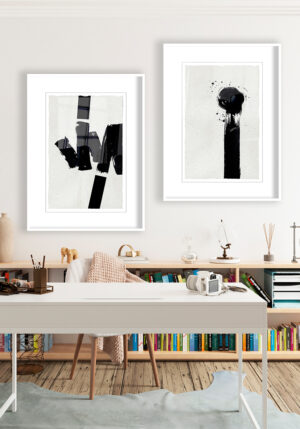 Trazos de pintura negra en estilo abstracto