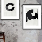 Arte minimalista con pinceladas circulares