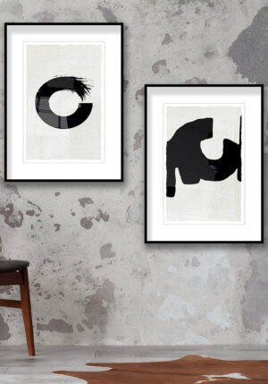 Arte minimalista con pinceladas circulares