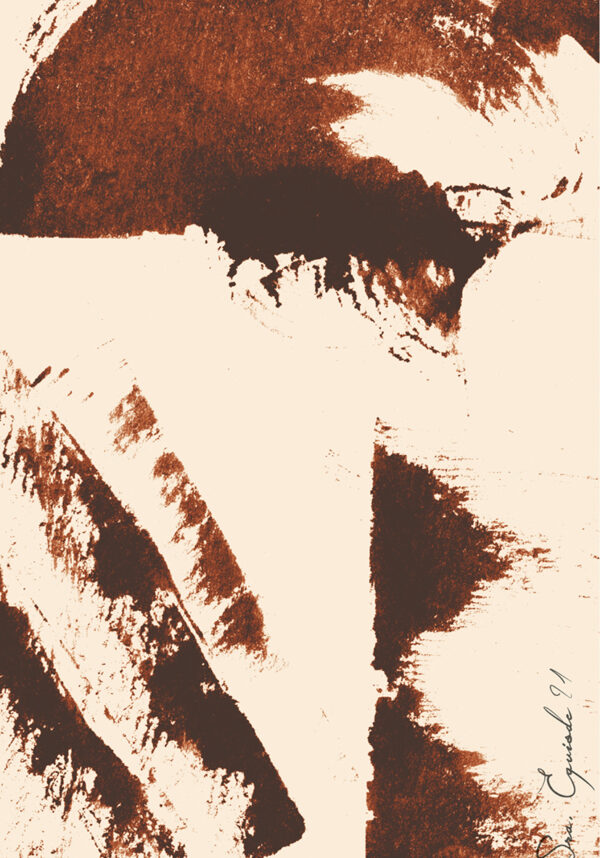 Pinceladas marrón y crema en estilo abstracto