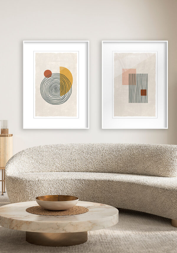 Ilustración geométrica de estilo minimalista
