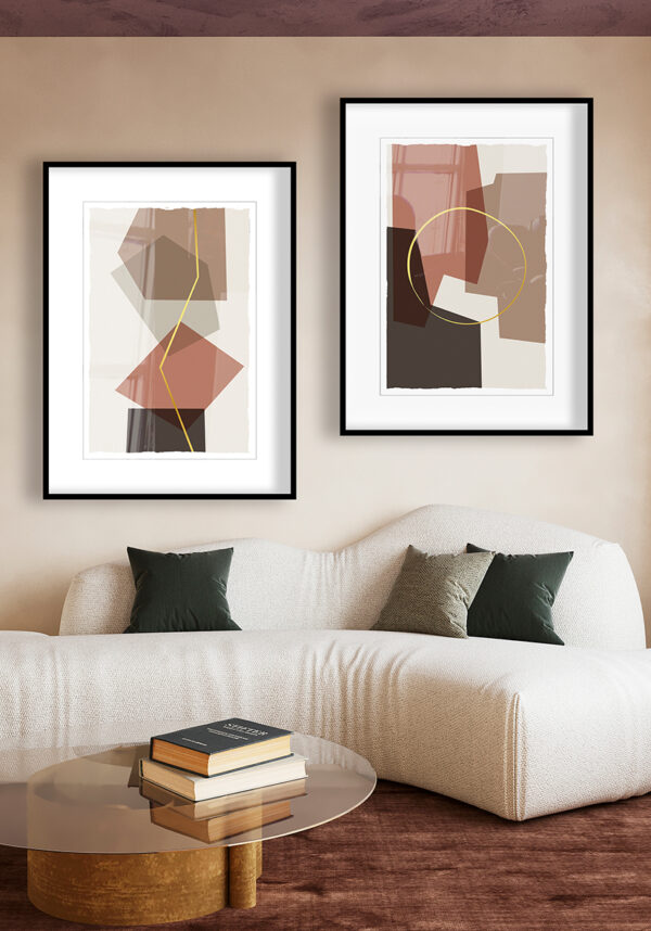 Obra geométrica minimalista y abstracta