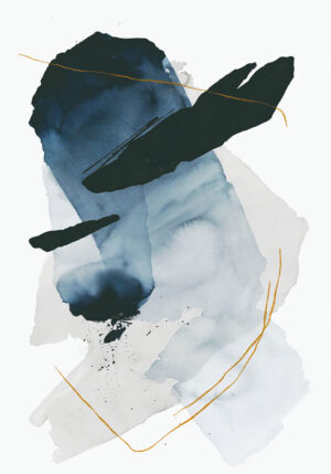 Arte abstracto en azul y negro