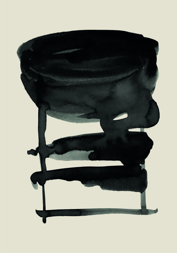 Obra minimalista en tinta negra