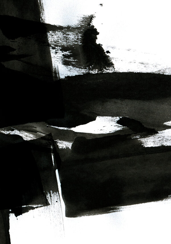 Trazos de tinta negra en estilo abstracto