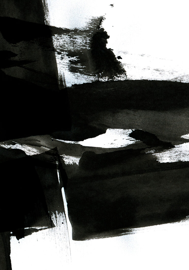 Trazos de tinta negra en estilo abstracto