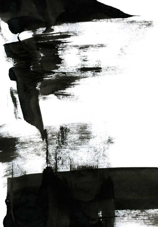 Pinceladas en blanco y negro con aire abstracto