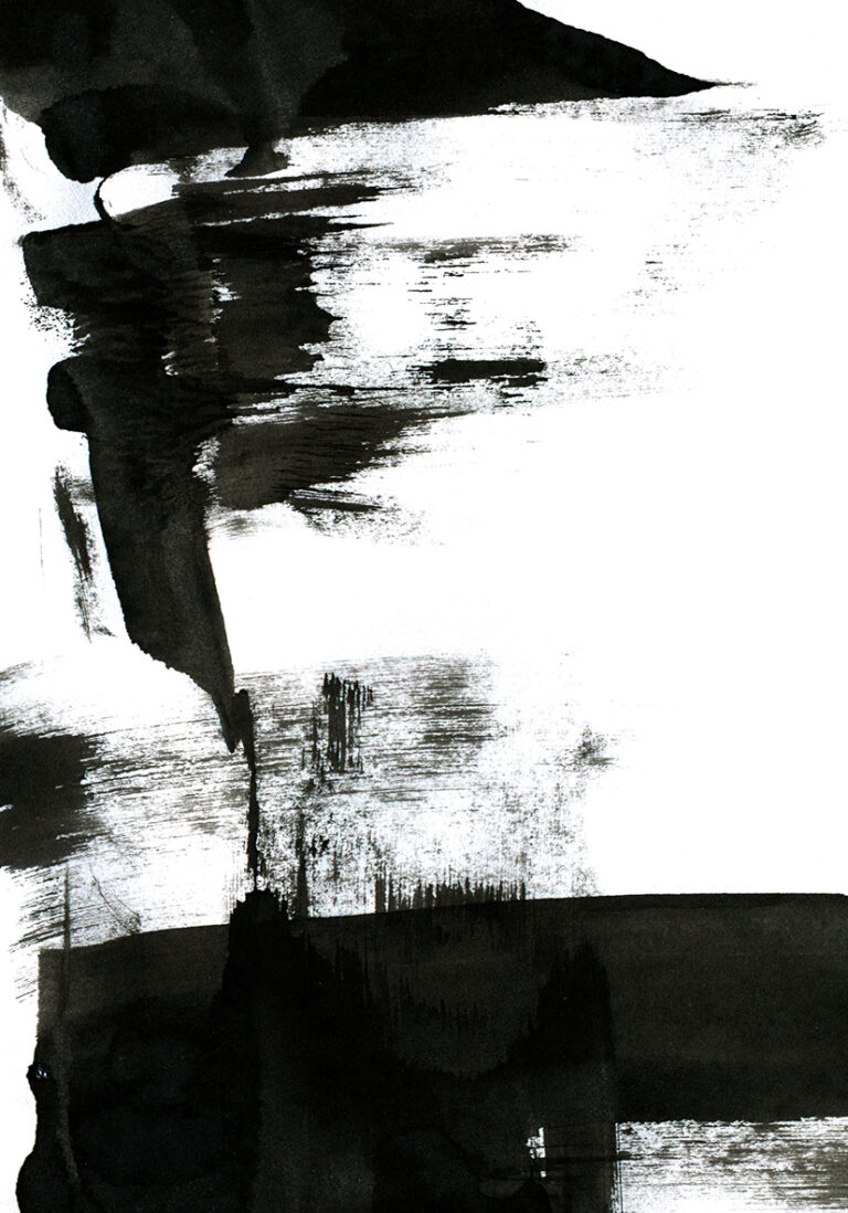 Pinceladas en blanco y negro con aire abstracto