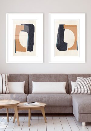 Obra con texturas y tonos neutros