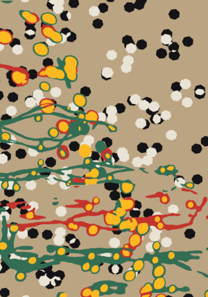 Patrón abstracto con lunares y colores salpicados