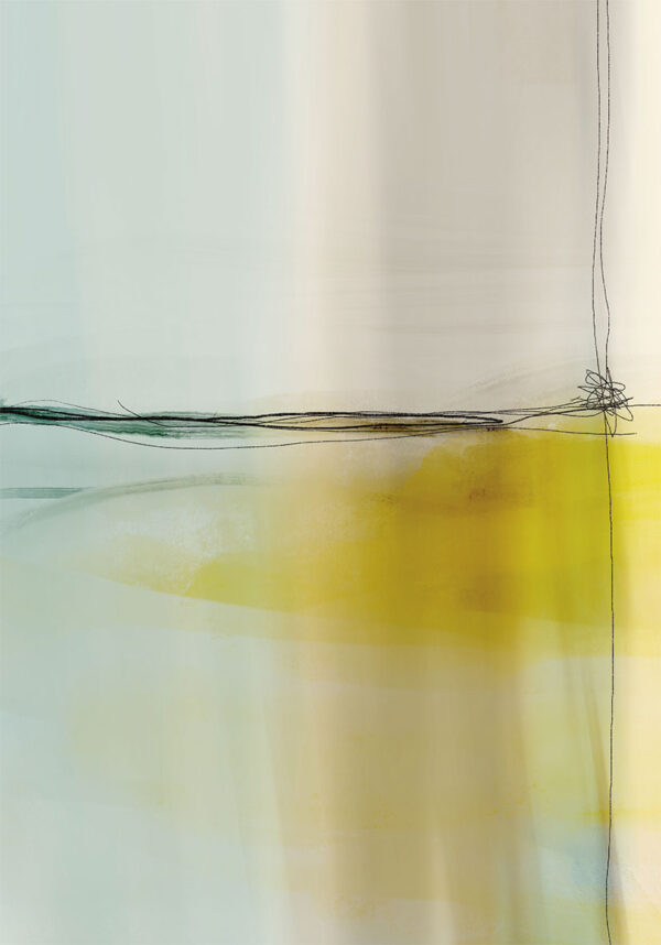 Pintura minimalista en amarillo y verde